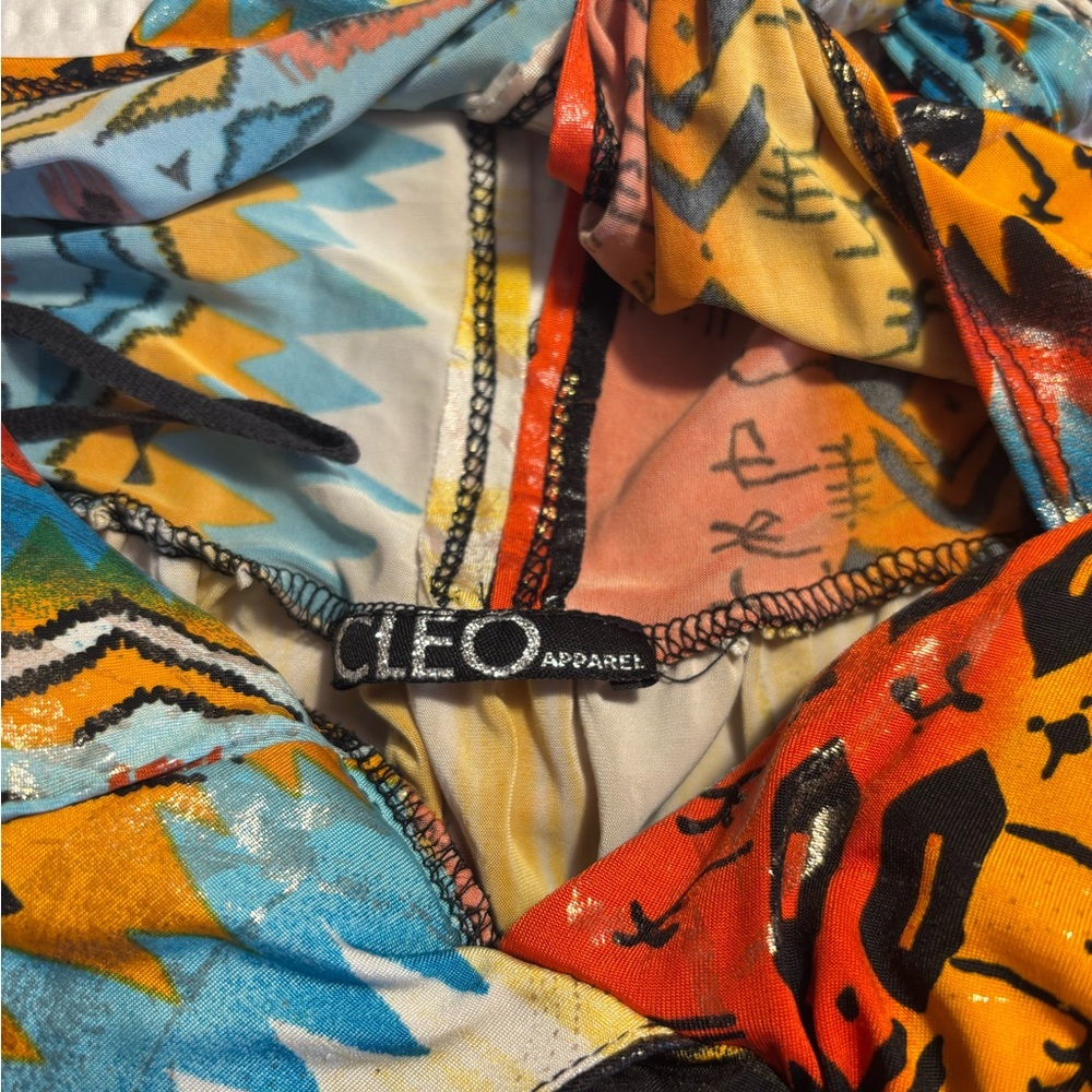 Cleo Multicolor Patterned Beachy T-Back Summer Ma… - image 2